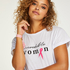 Top de manga corta Pink Ribbon, Blanco