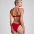 Braguita de Bikini de Corte Alto Luna, Rojo