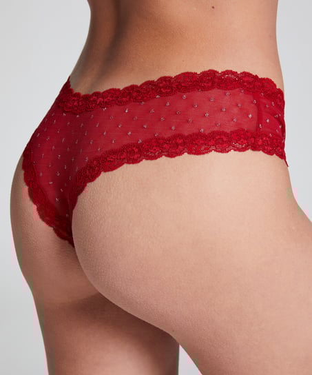 Brasile&ntilde;a en forma de V burn-out mesh, Rojo