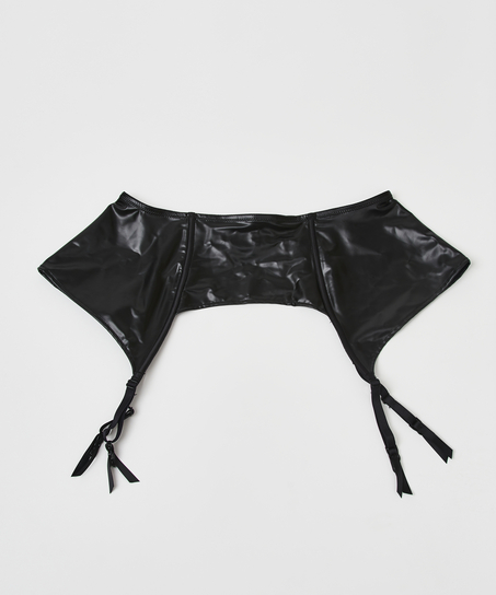 Liguero Private de apariencia de cuero, Negro