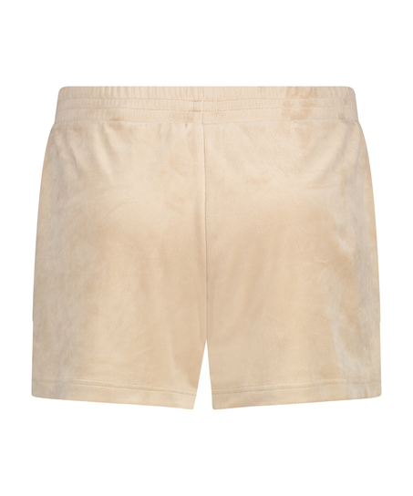 Short bolsillo de terciopelo, Beige