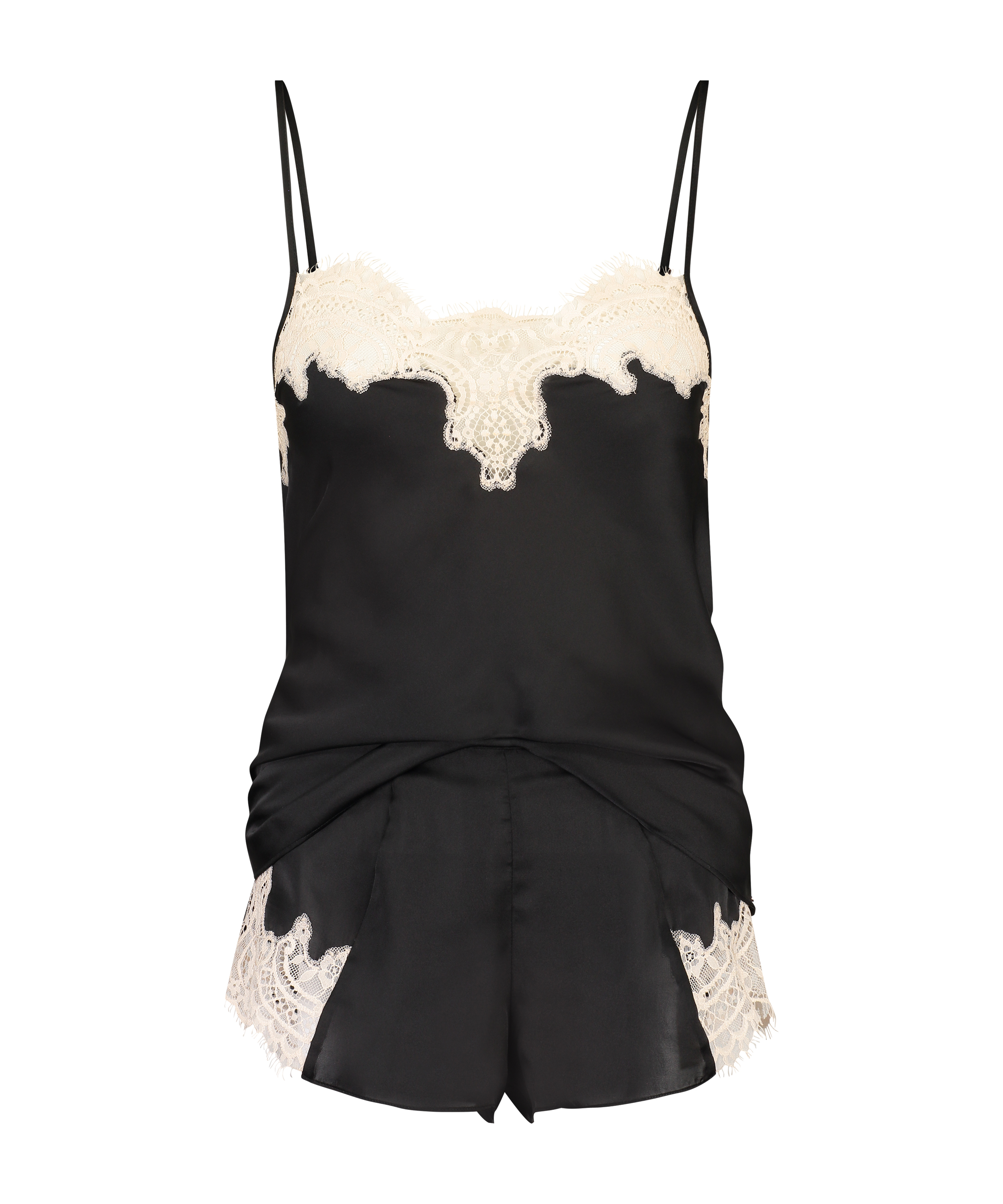 Juego de pijama Satén, Negro, main