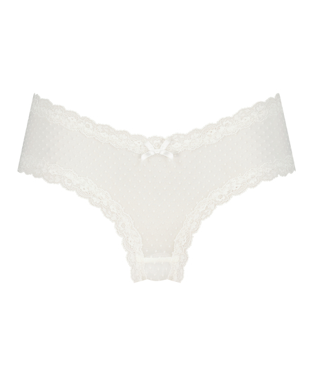 Brasileña en forma de V burn-out mesh, Blanco