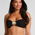 Top de bikini bandeau Cabo, Negro