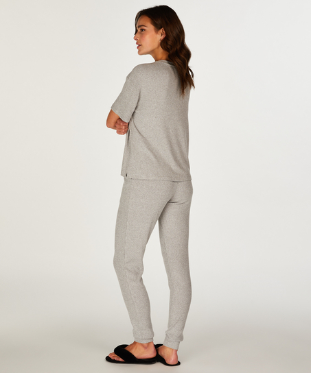 Top de manga corta en canal&eacute;, Gris