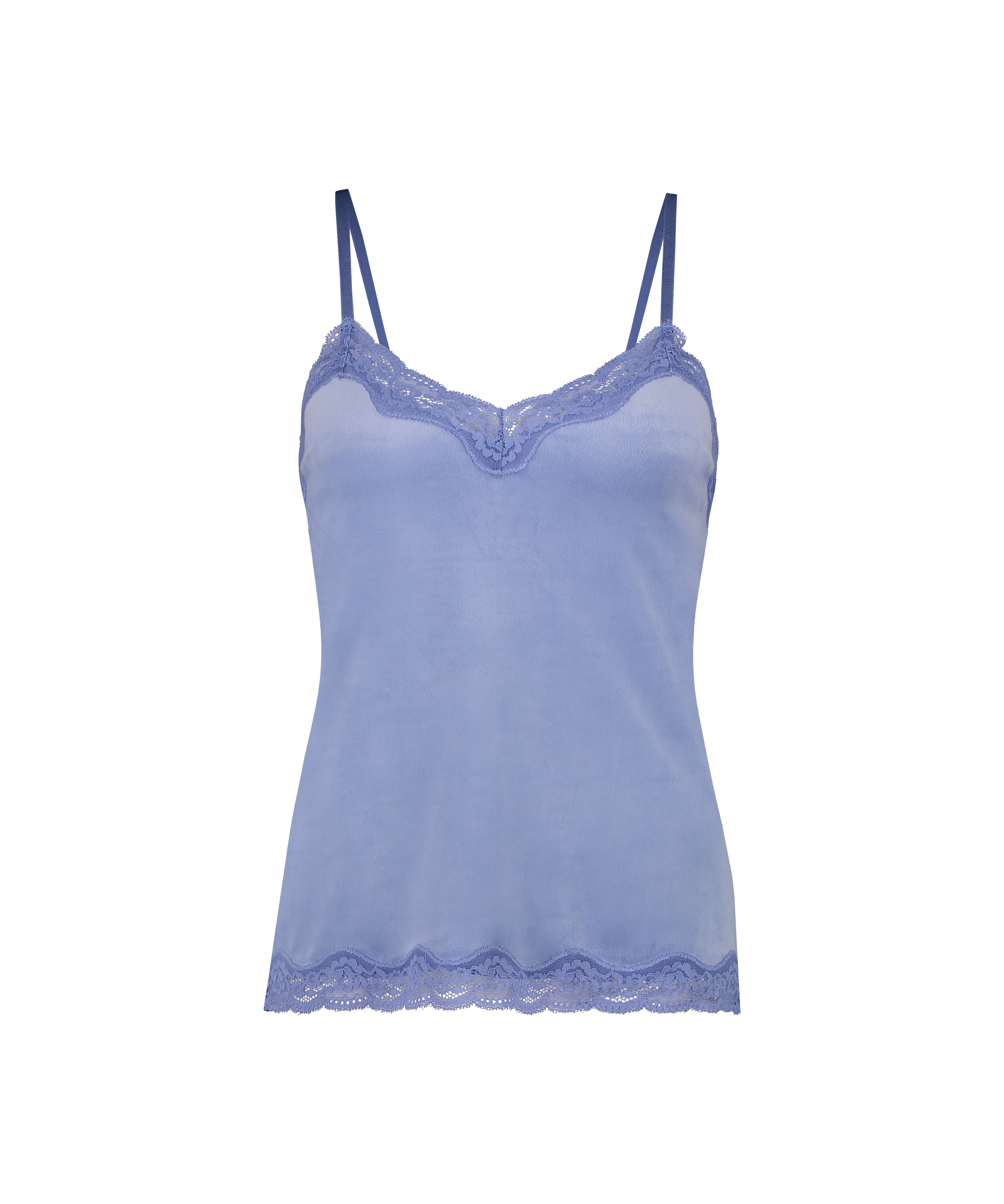 Camiseta top Velours Lace, Azul, main