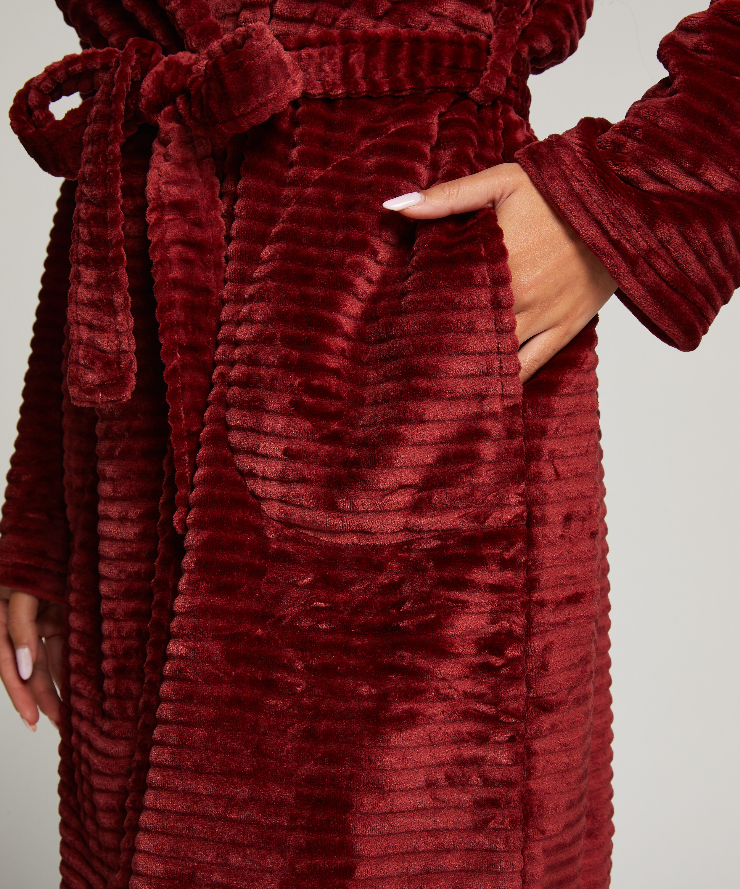 Albornoz corto de forro polar, Marrón, main