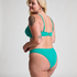 Braguita de Bikini de Corte Alto Scallop, Verde