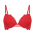 Sujetador con aros push-up Oceana, Rojo