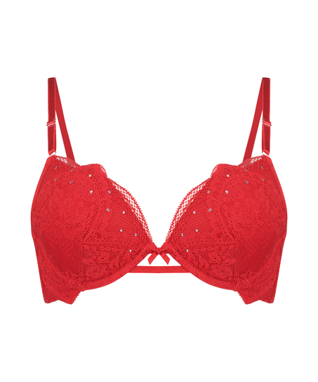 Sujetador con aros push-up Oceana, Rojo
