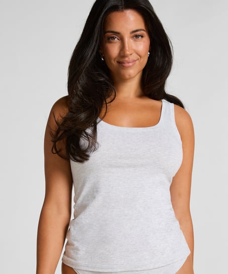 Camiseta de tirantes en algodón suave, Gris