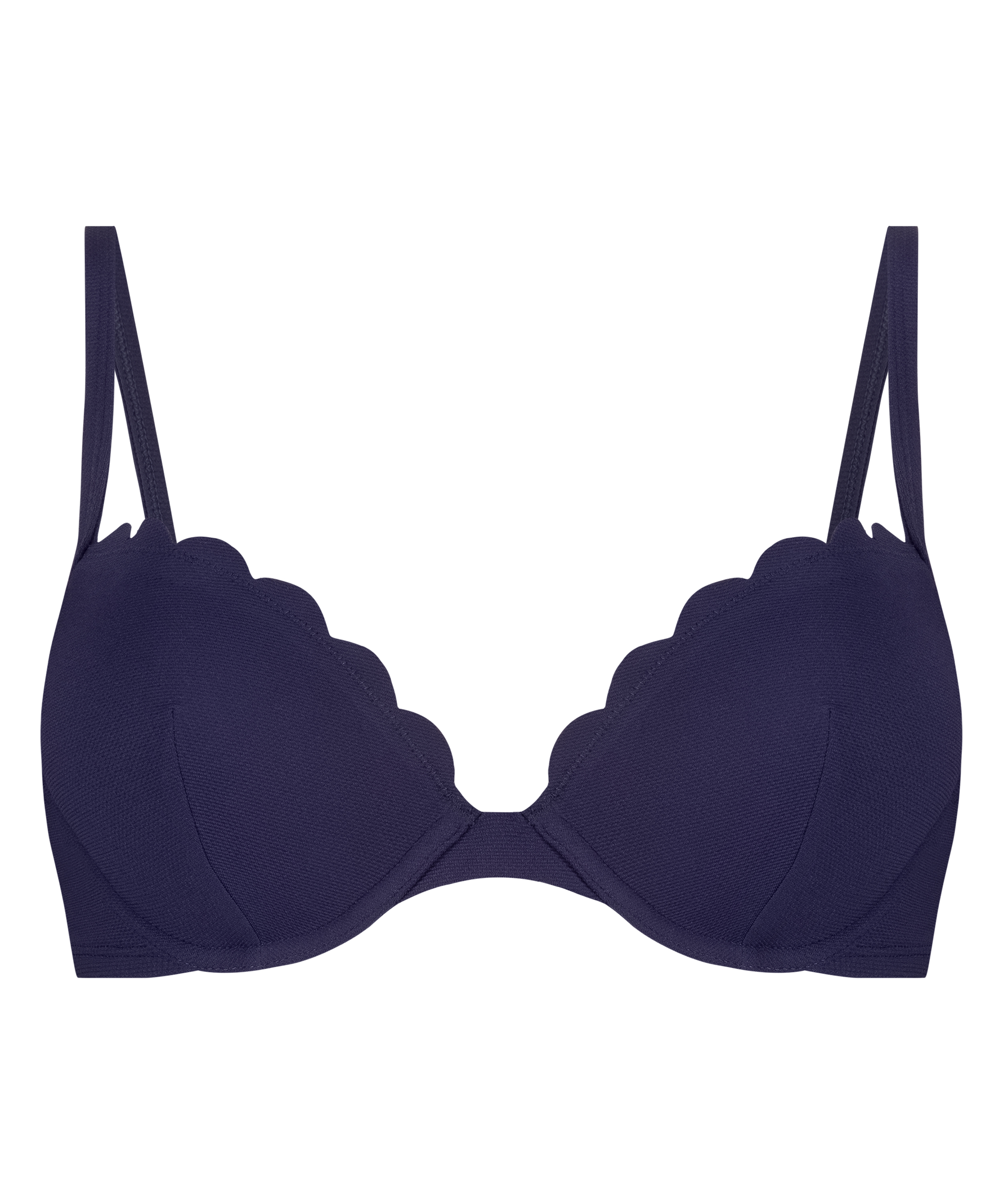 Top de bikini con aros preformado Scallop, Azul, main