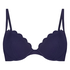 Top de bikini con aros preformado Scallop, Azul