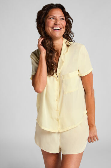 Hunkemöller Short de satén Minimal Amarillo