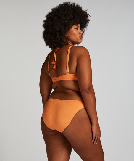 Top de bikini de lúrex Scallop, Naranja