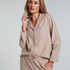 Top de pijama Flanel Essentials, Beige