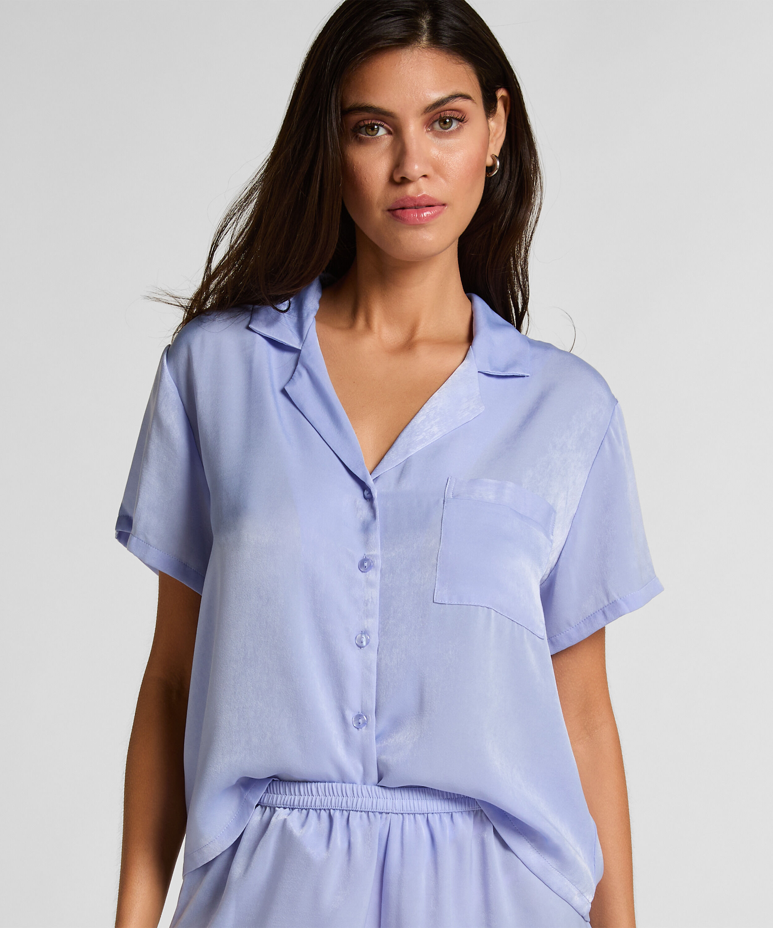 Chaqueta de manga corta de satén, Morado