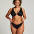 Top de bikini de aros no preformado Scallop, Negro