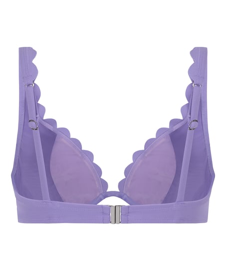 Top de bikini de aros no preformado Scallop, Morado