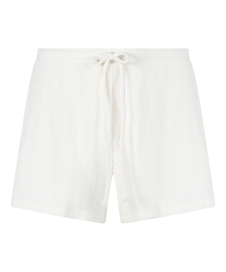 Shorts de canalé, Blanco