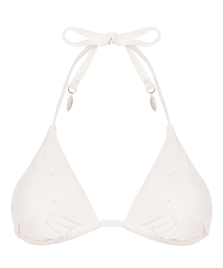 Top de bikini triangular Giselle, Blanco