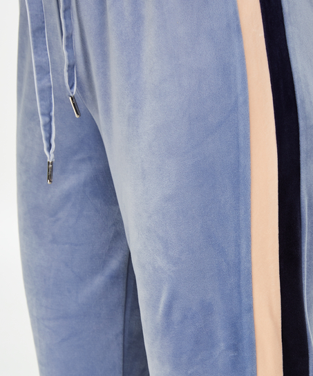 Pantal&oacute;n para correr terciopelo raya, Azul