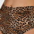 Atrevida braguita de bikini de corte alto Leopard, marr&oacute;n