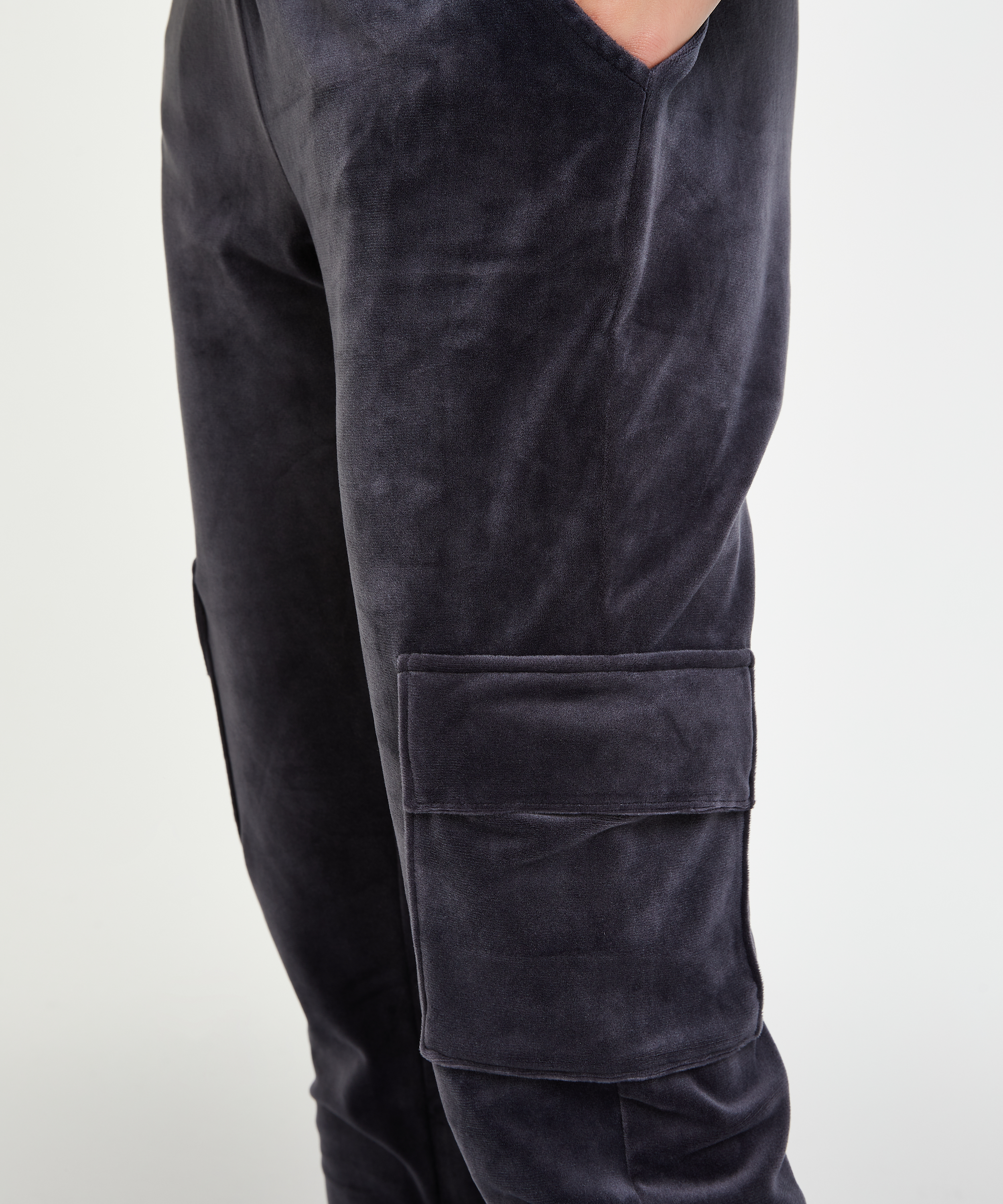 Pantal&oacute;n para correr de terciopelo Cargo, Gris, main