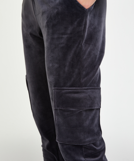 Pantal&oacute;n para correr de terciopelo Cargo, Gris