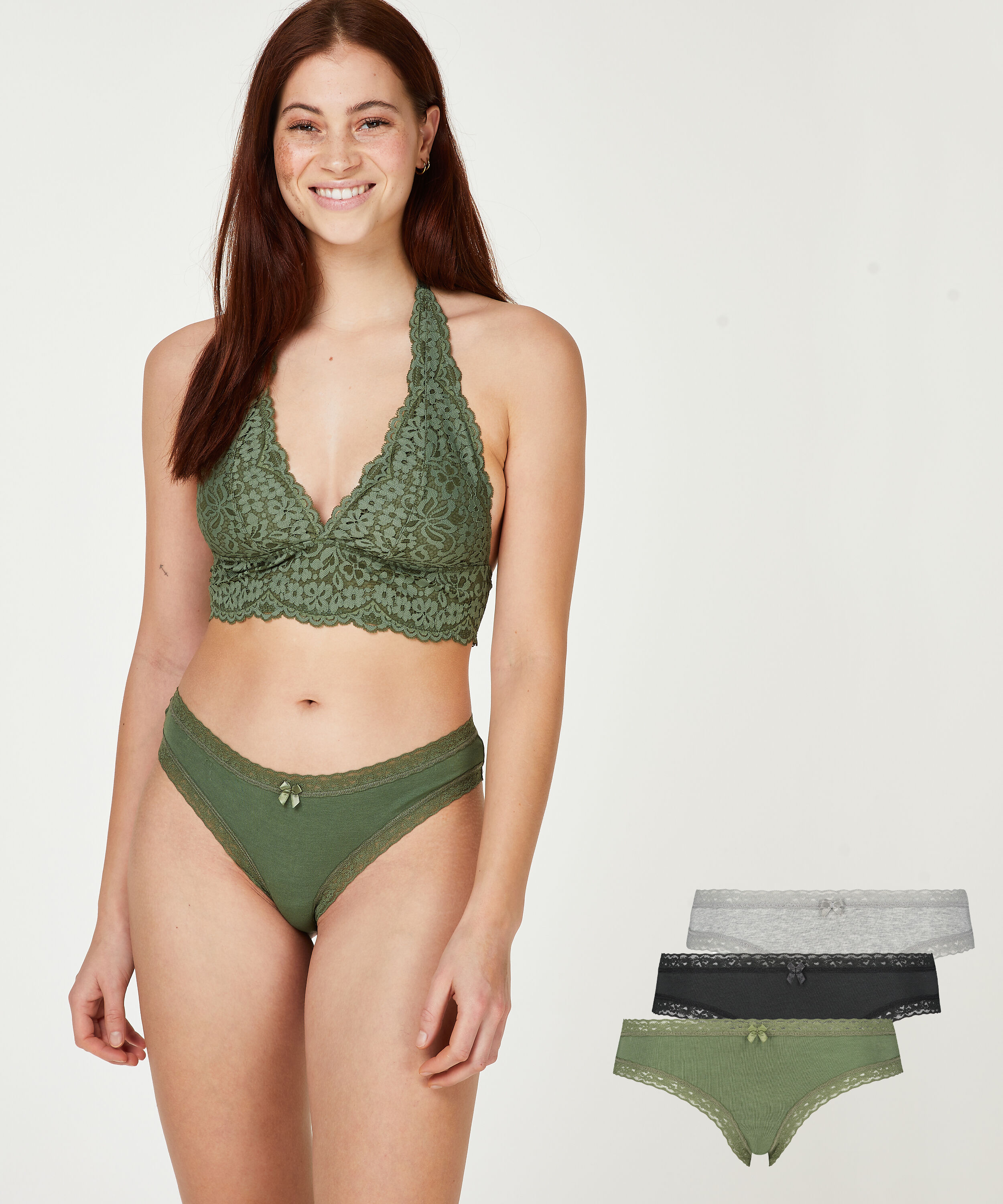Pack de 3 braguitas Free Spirit, Verde