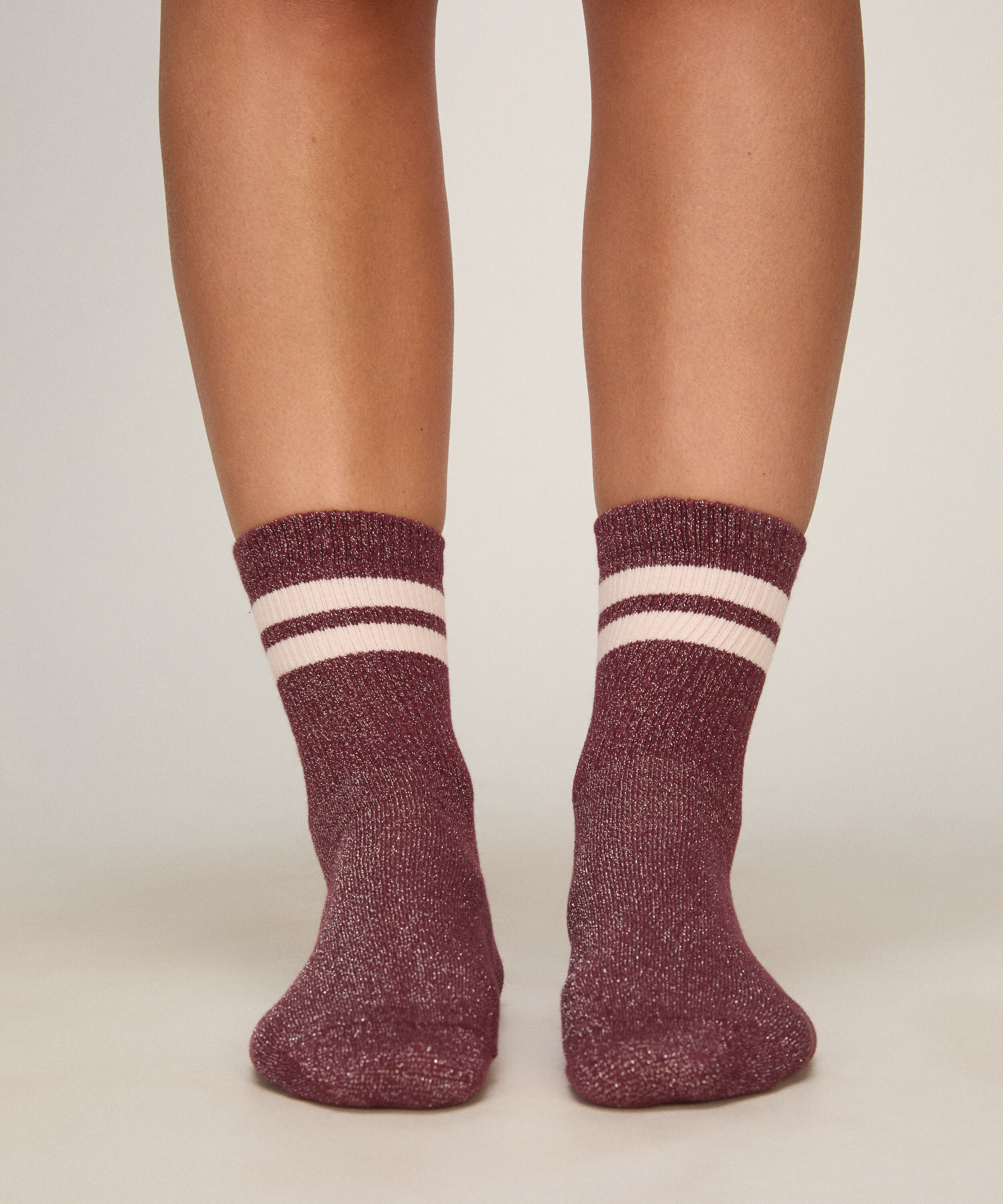 Calcetines Lurex Stripe, Morado