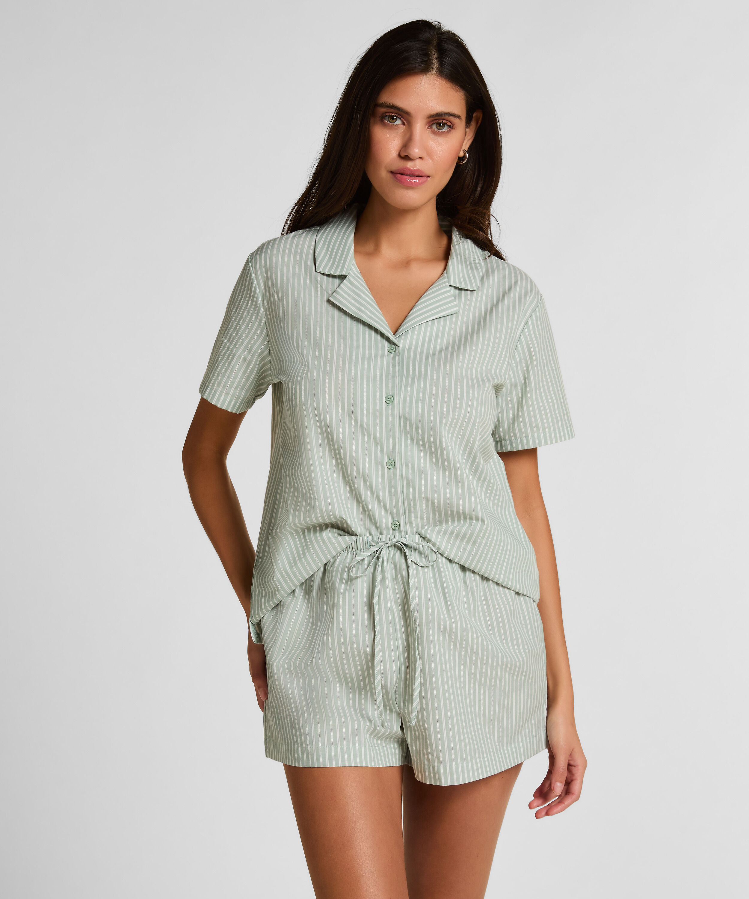 Short de punto a rayas, Verde
