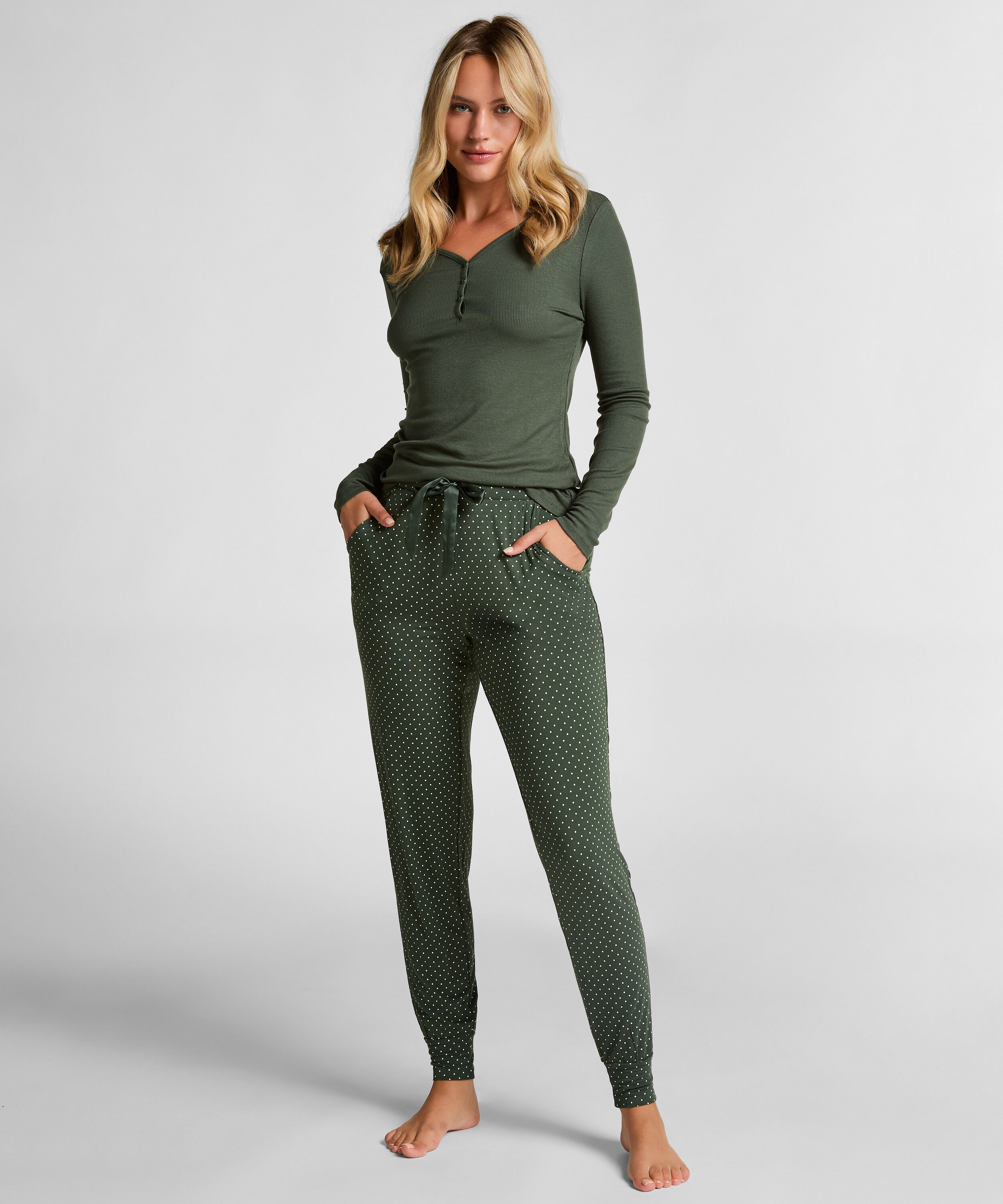 Pantal&oacute;n de pijama Jersey, Verde