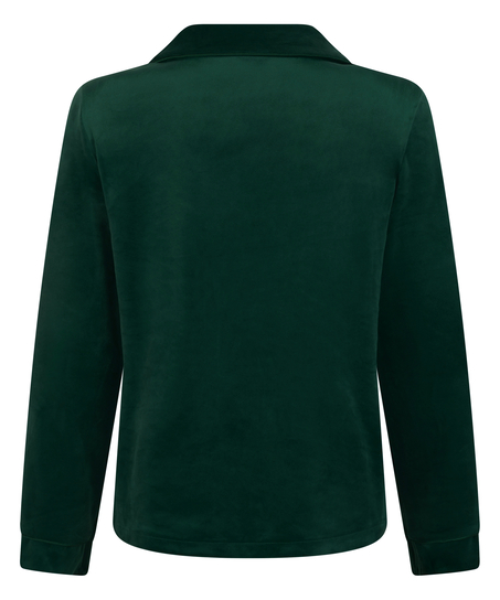 Chaqueta de terciopelo de manga larga, Verde