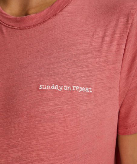 Top de pijama de manga corta, Rosa