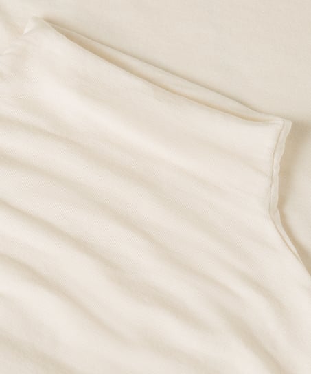 Camiseta de cachemir con cuello alto super suave, Blanco