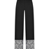 Pantalones anchos de encaje Sophia, Negro