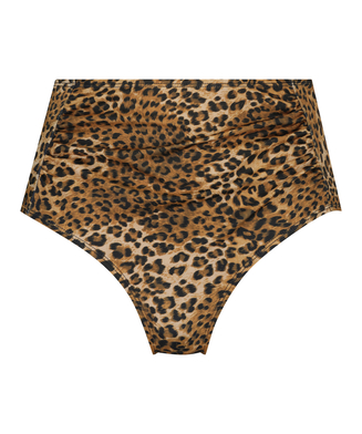 Atrevida braguita de bikini de corte alto Leopard, marrón