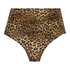 Atrevida braguita de bikini de corte alto Leopard, marrón