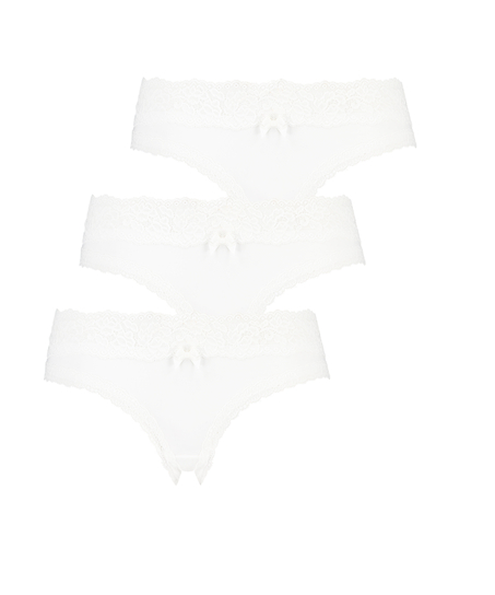 Pack de 3 pantalones cortos brasileños Dakota, Blanco