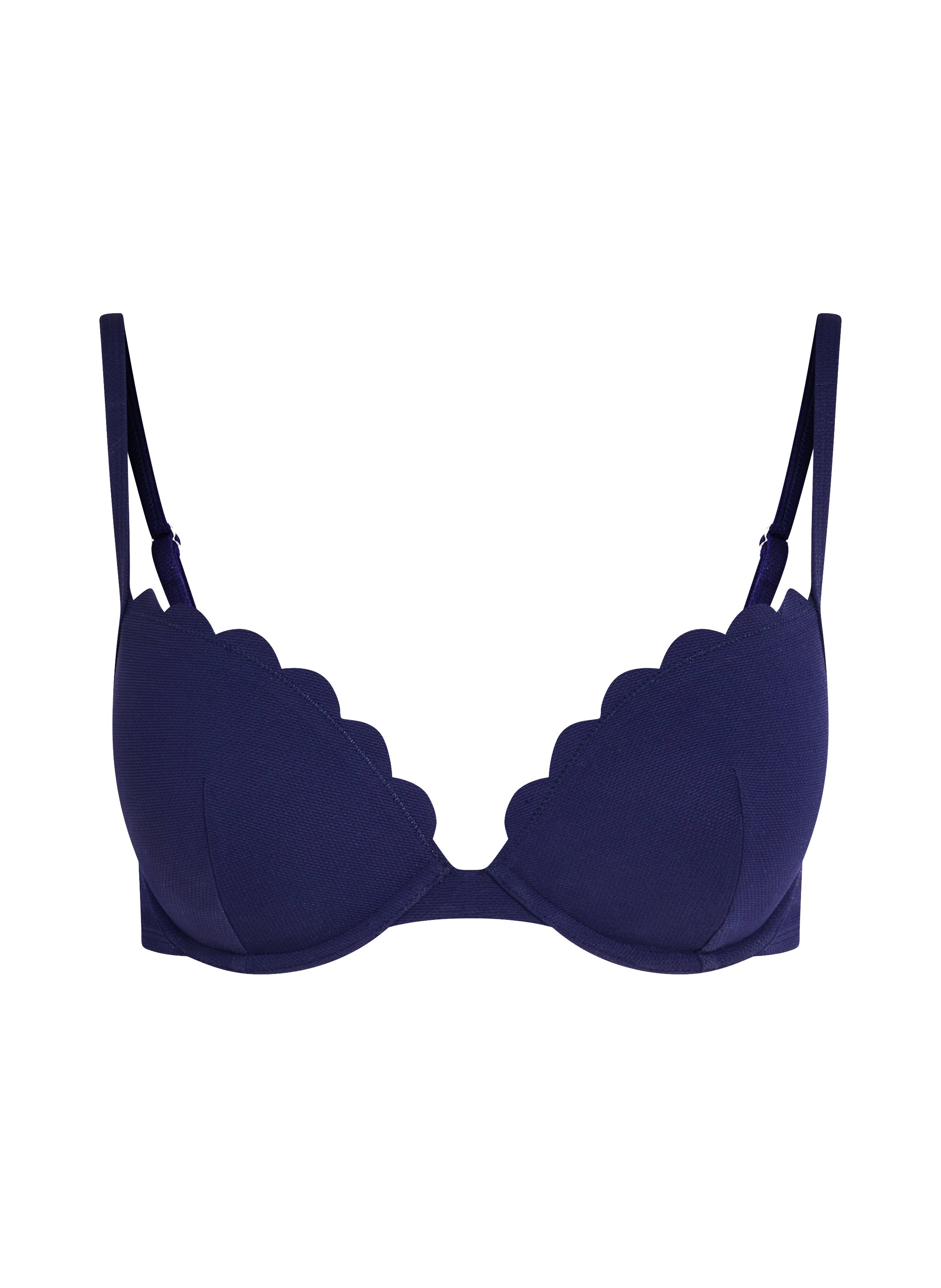 Top de bikini preformado con efecto realce Scallop Copa A - E, Azul, main