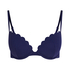 Top de bikini preformado con efecto realce Scallop Copa A - E, Azul