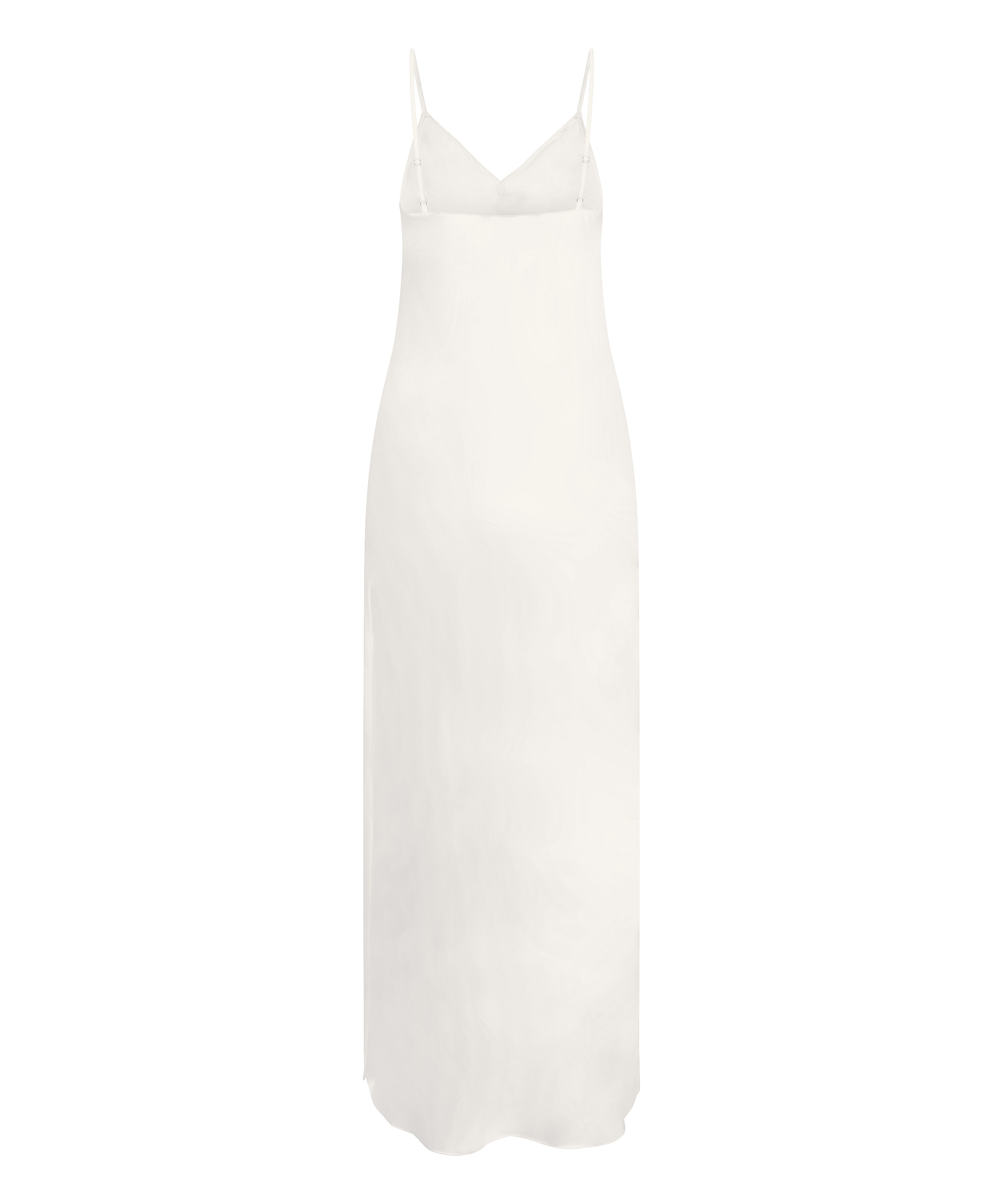 Slipdress largo de sat&eacute;n floral, Blanco, main