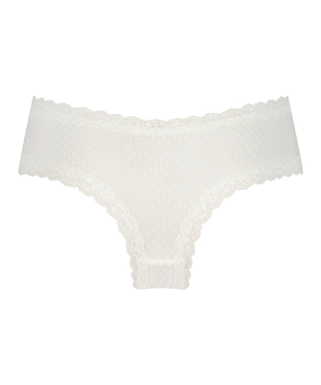 Brasileña en forma de V burn-out mesh, Blanco