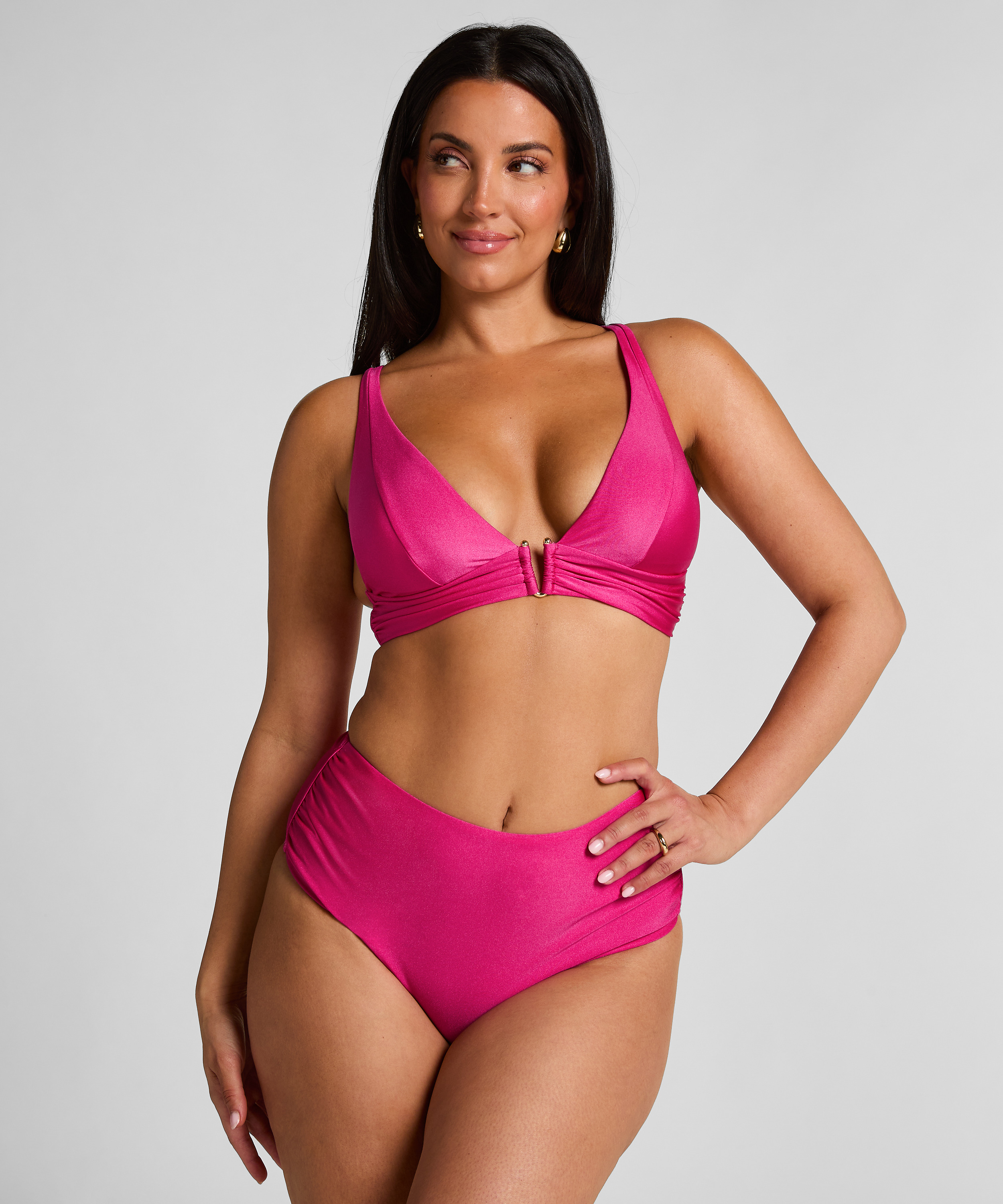 Top de bikini de tri&aacute;ngulo Luna, Rosa, main
