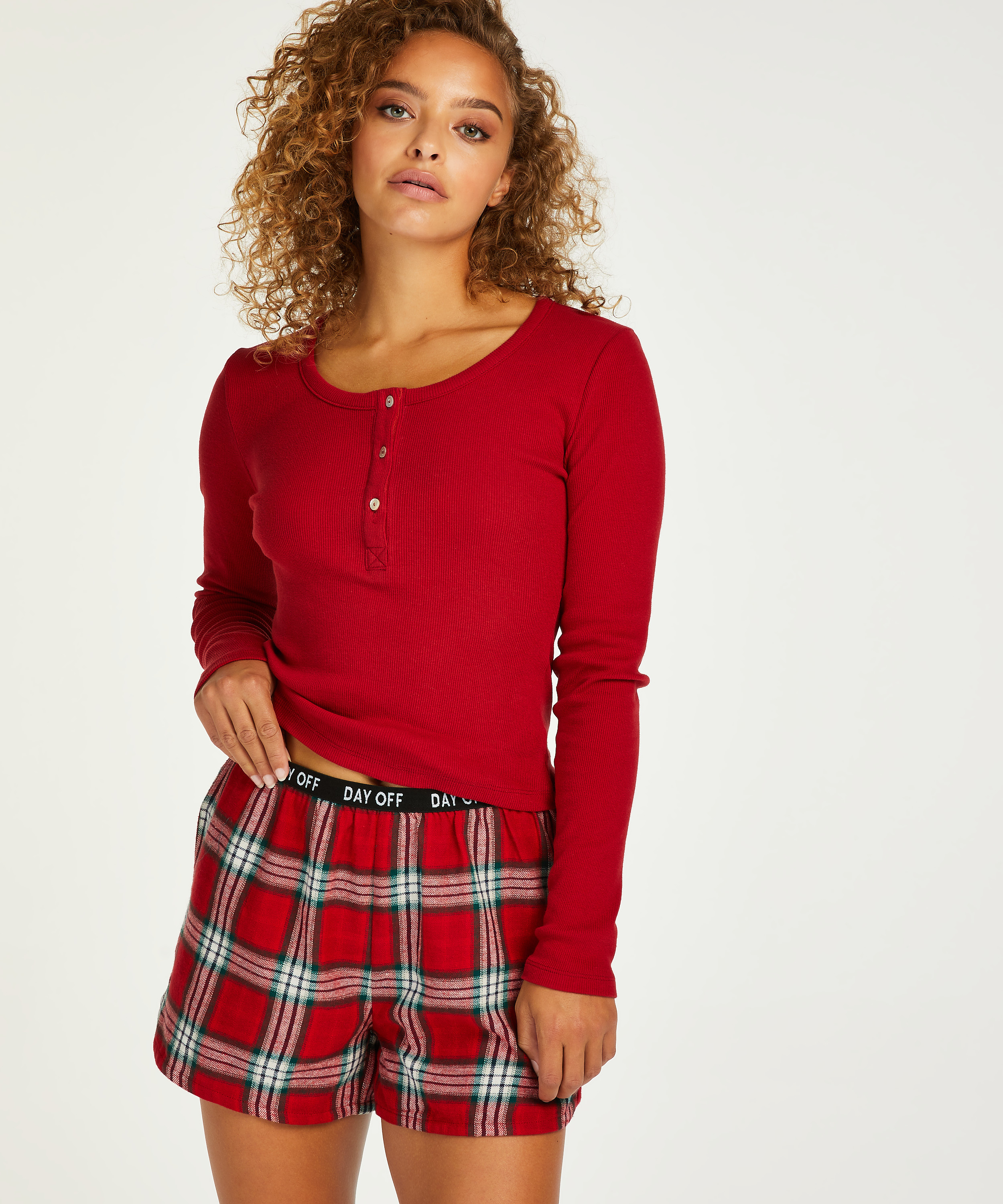 Conjunto de pijama Twill, Rojo, main
