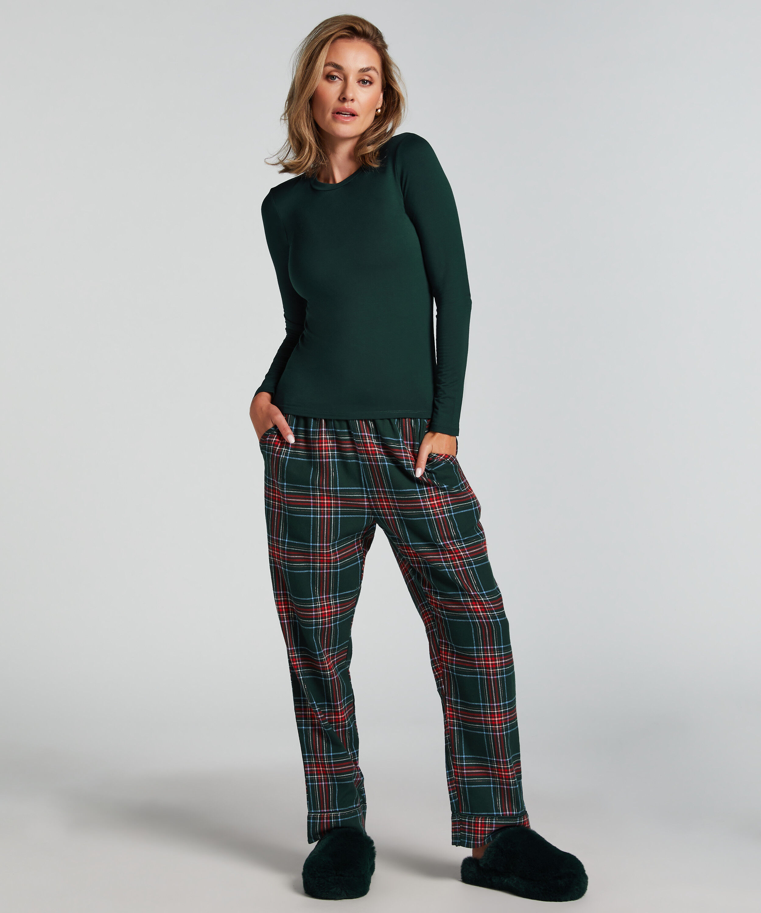 Conjunto de pijama Flannel, Verde