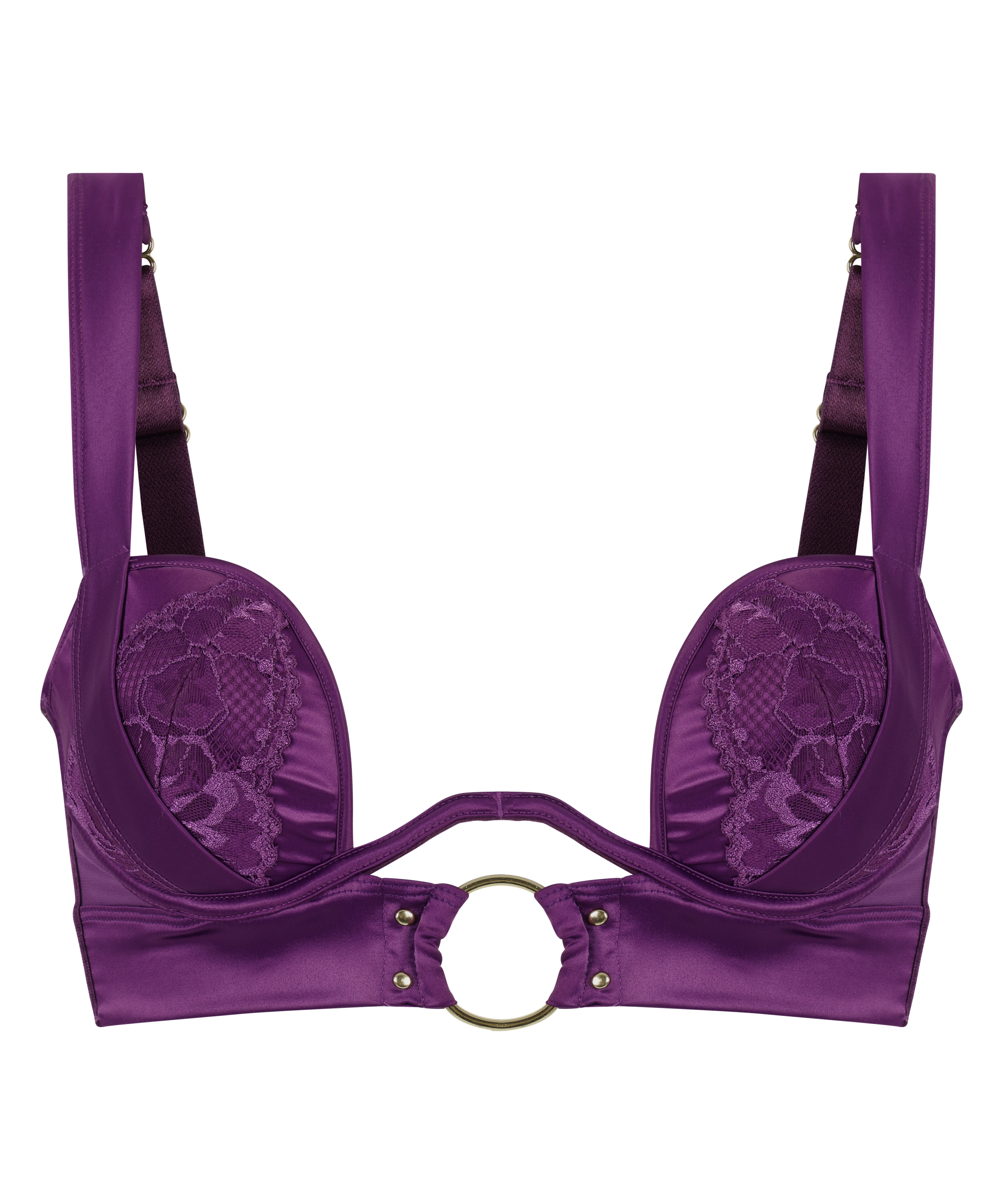Sujetador con relleno y aros longline Elsa, Morado, main