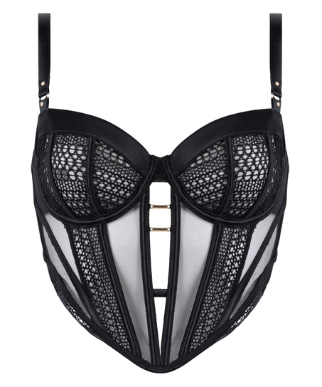 Sujetador largo con aros y sin relleno Missy, Negro