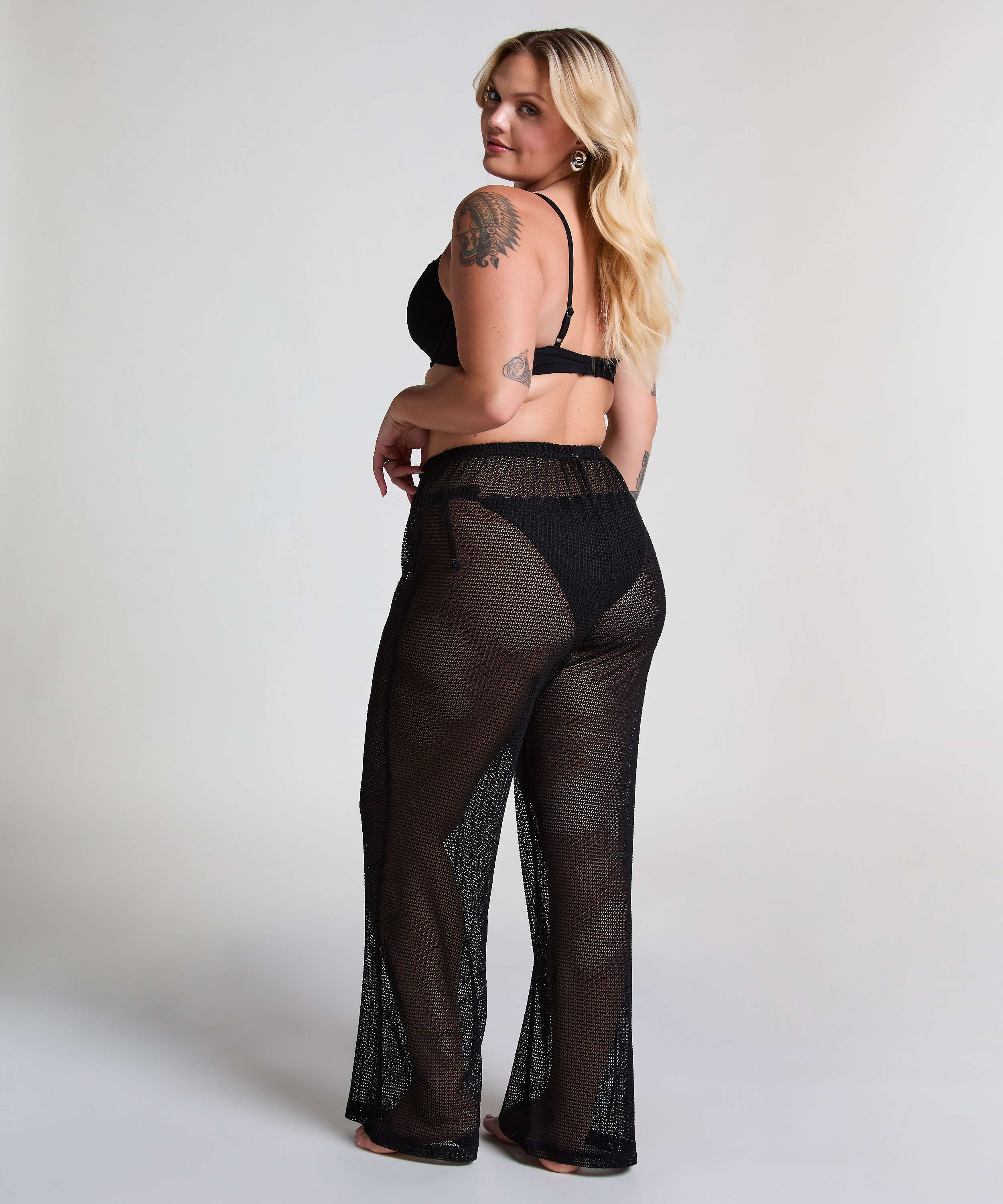 Pantalón de punto playero, Negro, main